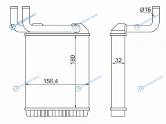 ST-MB83-395-0 Радиатор отопителя салона MITSUBISHI CANTER FE5FB5FE6FB6FG 94-99