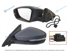 ST-SD27-940-2 Зеркало SKODA OCTAVIA 13-20 LH поворот. обогрев. 6 контактов