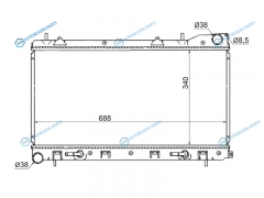 SB0001-T Радиатор SUBARU FORESTERIMPREZA 97-02 турбо. бачки верх-низ