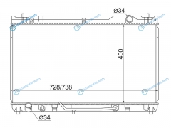 TY0003-MCV30 Радиатор TOYOTA CAMRYSOLARA 03-08WINDOMLEXUS ES300 3.0 01-06