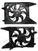 ST-DC01-201-C0 Диффузор радиатора в сборе RENAULT LOGAN 1.6 08- с кондиционером