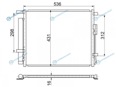 ST-HN67-394-0 Радиатор кондиционера HYUNDAI SANTA FE 13- 2.2D