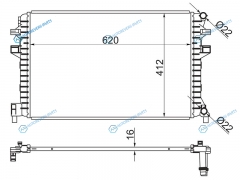 ST-10-0015 Радиатор дополнительный AUDI A3S3 12-SKODA OCTAVIA 13-KAROQ 17-KODIAQ 16-VOLKSWAGEN GOLF 12-