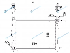 SG-RN0002-14-R Радиатор RENAULT LOGANSANDERO 14-DUSTER 10-KAPTUR 16-LADA VESTA 15-