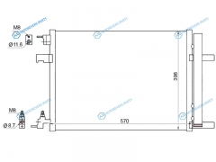 ST-CH09-394-A0 Радиатор кондиционера CHEVROLET CRUZE 09-ORLANDO 10-  OPEL ASTRA J 09-ZAFIRA C