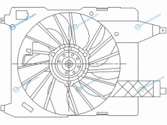 ST-RNW2-201-0 Диффузор радиатора в сборе RENAULT MEGANE II 02-08