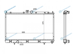 MC0001-CS-MT Радиатор MITSUBISHI LANCER CEDIA 1.52.0 00-03 IX 1.31.62.0 03-07 (пластинчатый)