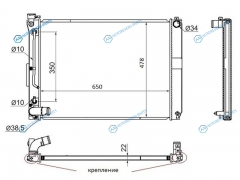 TY0003-MCU30-1 Радиатор TOYOTA HARRIERHIGHLANDER 05-07LEXUS 330 3MZ 05-09(пластинчатый)