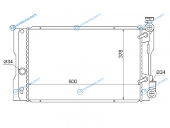 TY0001-140 Радиатор TOYOTA COROLLAMATRIX 08-PONTIAC VIBE 08- USA