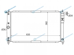 SG-DW0003-R Радиатор DAEWOOCHEVROLET LANOS 97-ZAZ CHANCE 1.31.51.6 07-(трубчатый)