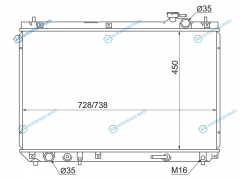 TY0003-MCU10-2R Радиатор TOYOTA HIGHLANDER 00-03KLUGER 00-07HARRIERLEXUS RX300 1MZ 3.0 97-03