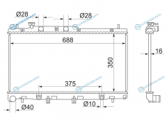 SB0005-BLE Радиатор SUBARU LEGACY EZ30 03-09