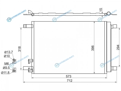 ST-VW12-394-0 Радиатор кондиционера AUDI A3 12-SKODA OCTAVIA 13-VOLKSWAGEN GOLF 12-PASSAT 14-TIGUAN 16-