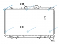 TY0002-CT190 Радиатор TOYOTA CORONACARINACALDINA CT19 92-96 DIESEL