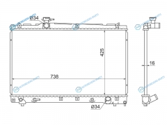TY0002-ACM20 Радиатор TOYOTA VOXYNOAHIPSUMAVENSIS VERSO 1AZ2AZ3ZR 01-09