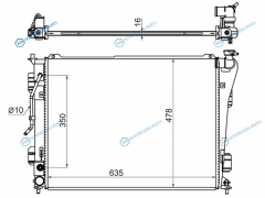 HY0007-10 Радиатор HYUNDAI SONATA 2.02.4 10-GRANDEUR  AZERA 11-KIA OPTIMA 10-