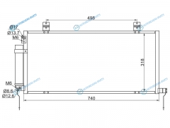 ST-MBW6-394-0 Радиатор кондиционера MITSUBISHI GALANT 03-12