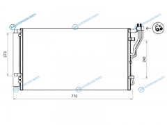 ST-HY22-394-0 Радиатор кондиционера HYUNDAI SONATA 10-GRANDEUR  AZERA 11- KIA CADENZA 09- OPTIMA 12-