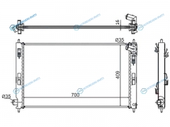 MC0088-07 Радиатор MITSUBISHI LANCER 1.51.82.02.0D 07-ASX 10-OUTLANDER XLCITROEN C-CROSSERPEUGEOT 4007