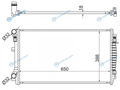 SD0007-1 Радиатор AUDI A3S3 12-TT 14-SKODA OCTAVIA 13-SUPERB 15-VOLKSWAGEN GOLF 12-PASSAT B8 14-TOURAN