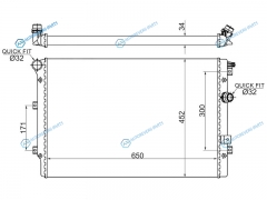 VW0006 Радиатор VW TIGUAN 1.4T2.0T2.0TD 2007- SHARANALHAMBRA 1.4T2.0TD 2010-