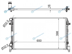 SD0007-3 Радиатор AUDI A3S3 12-TT 14-SKODA OCTAVIA 13-SUPERB 15-VOLKSWAGEN GOLF 12-PASSAT B8 14- 1.82.