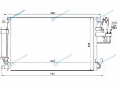 ST-HN50-394-0 Радиатор кондиционера HYUNDAI TUCSON 04-09KIA SPORTAGE 04-09