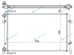 VW0004 Радиатор AUDI A3S3 1.61.82.0 03-VW GOLF VJETTACADDY 1.41.62.02.5 05-VW PASSAT B6TOURANEO