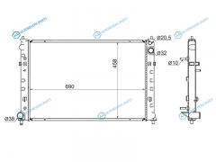 MZ0007 Радиатор MAZDA MPV 99-03 2.53.0 бачки по бокам