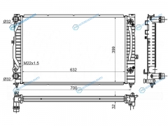 SG-VW0003 Радиатор AUDI A4S4 1.61.81.8T1.9TD 94-00AUDI A6S6 1.9TD 97-04VW PASSAT B5+ 1.61.8T1.9TD2.0