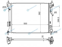 SG-HY0003-I20 Радиатор HYUNDAI I20 1.21.41.6 09-KIA VENGA 1.41.6 10-