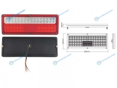 SD-2009-12V Фонарь задний UNIVERSAL 12V (383x140x45mm) диодный. комплект LH+RH