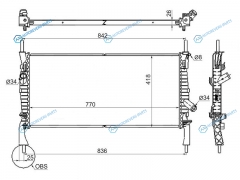 FD0006-06-1 Радиатор FORD TRANSIT 2.2TD2.32.4TD 2006- W AC