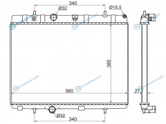PG0003-2 Радиатор PEUGEOT 207 06-CITROEN DS3 10- 1.61.6T1.6TD  208 1.01.2T1.41.61.6T 20