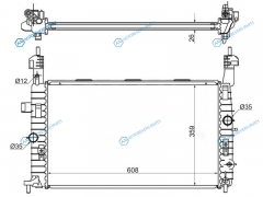 OP0009 Радиатор OPEL MERIVA 1.41.61.8 03-