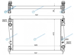 OP0008-1 Радиатор OPEL CORSA D 1.3TD1.6T1.7TD 06-  FIAT BRAVO 1.41.4T1.6TD1.9TD 07- GRANDE PUNTO (0