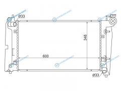 TY0001-120 Радиатор TOYOTA COROLLA FIELDER 00-VOLTZRUNXALLEXSPACIOWILL VSVi MATRIXVERSO 04-