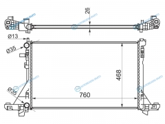 SG-OP0011 Радиатор RENAULT MASTER 2.3 OPEL MOVANO WO AC 11-