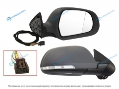 ST-SD26-940-D1 Зеркало SKODA OCTAVIA 08-13 RH складное. поворот. обогрев. подсветка 9конт