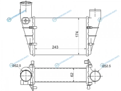 ST-058145805G Радиатор интеркулера AUDI A4S4 94-98A6 97-04VW PASSAT B5 97-00