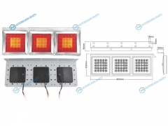 SD-2007-24V Фонарь задний UNIVERSAL 24V (600x220x95mm) диодный. хром. комплект LH=RH