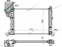 MB0010 Радиатор MERCEDES SPRINTER 208D214308D310D312D314408D410D414 95-06