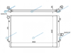 VW0004-T Радиатор AUDI TT 1.8T2.0T2.0TD 06-A3S3PASSAT B6EOSTOLEDOALTEALEON 2.0T2.0TD 03-VW GOLF V
