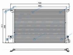 ST-SA01-394-0 Радиатор кондиционера SAAB 9-3 03-  CADILLAC BLS 04-