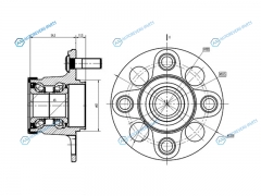 HUB294-3 Ступичный узел задн. HONDA FIT GD13 99- (c ABS)