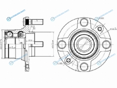 HUB055-24 Ступичный узел задн. MAZDA DEMIO DW3W 96-02 4 шпильки (без ABS)