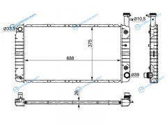 KY-CH0009 Радиатор CHEVROLET EXPRESSGMC SAVANA 5.3 03-