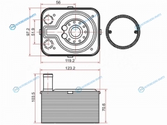 ST-038117021B Радиатор масляный AUDI A3 03-A4 00-A5 07-Q7 07-SKODA FABIA 99-OCTAVIA 04-VOLKSWAGEN GOLF 03-P