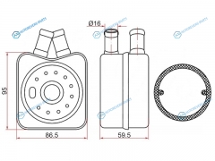 ST-028117021B Радиатор масляный AUDI A2 00-A3 96-03A4 96-08MITSUBISHI LANCER 07-SKODA FABIA 99-OCTAVIA 96-VO