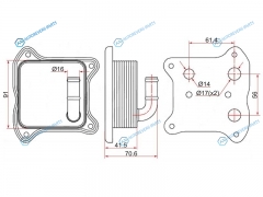 ST-03F117021A Радиатор масляный AUDI A1 10-A3 03-SKODA FABIA 07-OCTAVIA 04-RAPID 12-VOLKSWAGEN JETTA 10-POLO